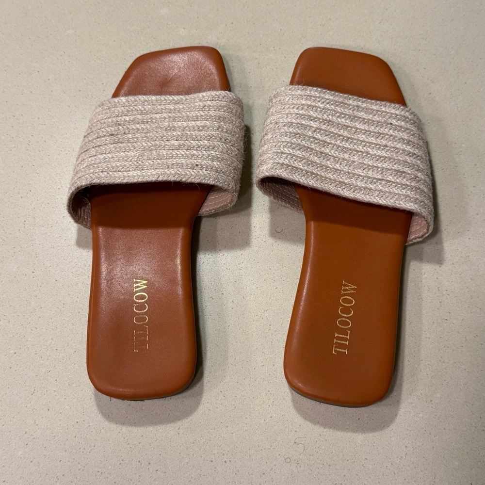 TILOCOW Women’s Woven Slide Sandals – Size 6.5
